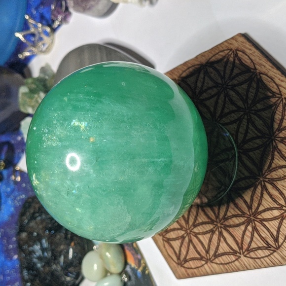 BIG BLAST 💚 💙 Fluorite big sphere - Picture 1 of 2